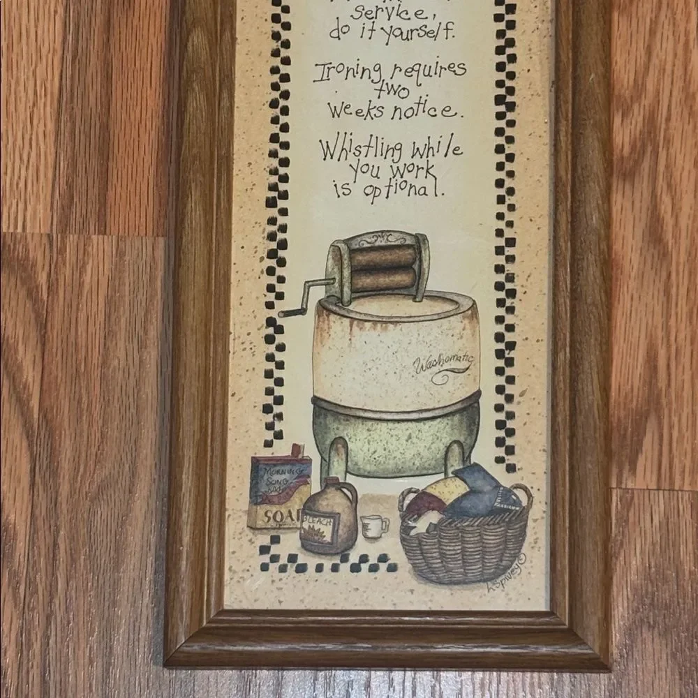 Laundry Rules Room Print, Vintage 90s Picture, Poem 6” x 21”